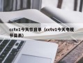 cctv1今天节目单（cctv1今天电视节目表）