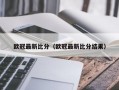 欧冠最新比分（欧冠最新比分结果）